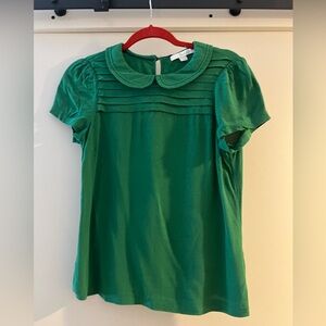 Boden short sleeve shirt with Peter Pan collar, Size 6